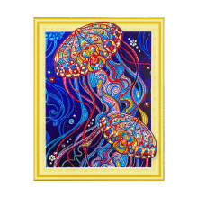 Colorful Butterfly Jellyfish Animal DIY 5D Diamond Painting by Number Kit for Wall Decor